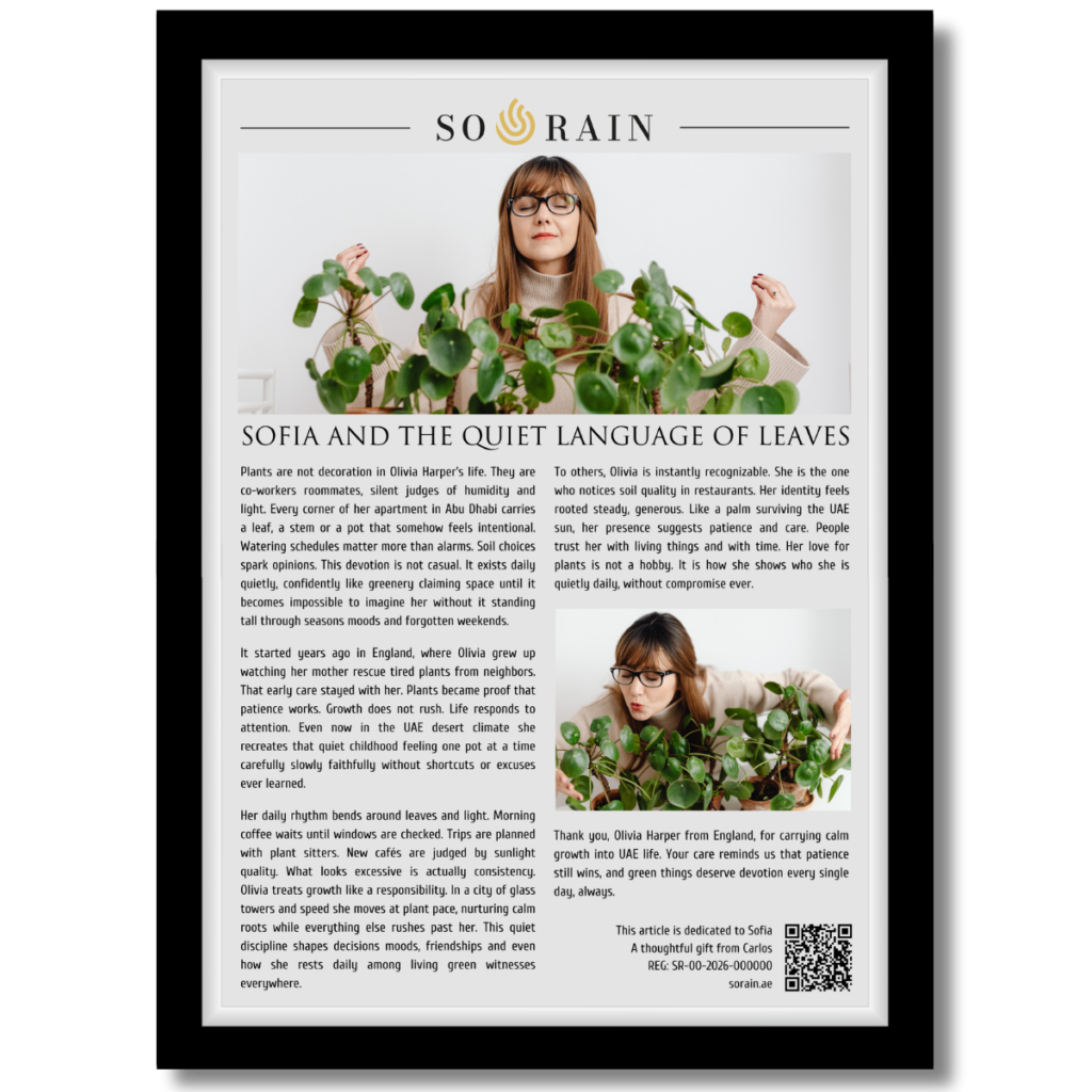 Gift for a Plant Lover: A personalized framed article