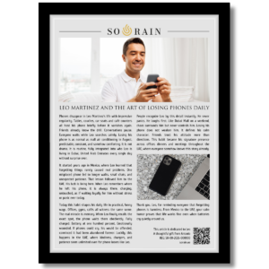Gift for someone who always loses their phone: A personalized framed article