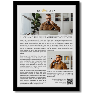 Gift for a coffee lover: A framed recognition