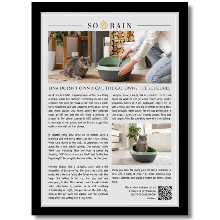 Gift for Cat owner: A framed recognition