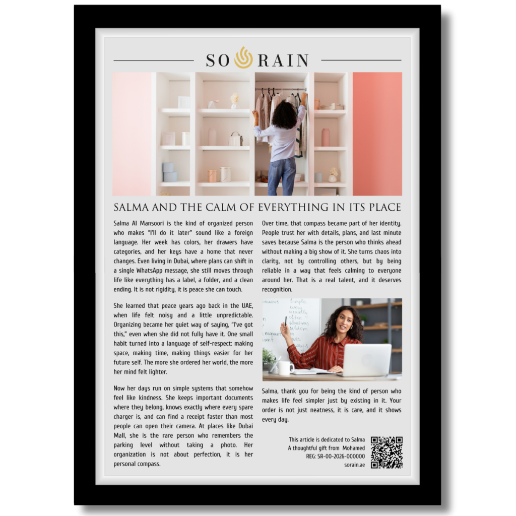 Gift for Organized Person: A framed recognition