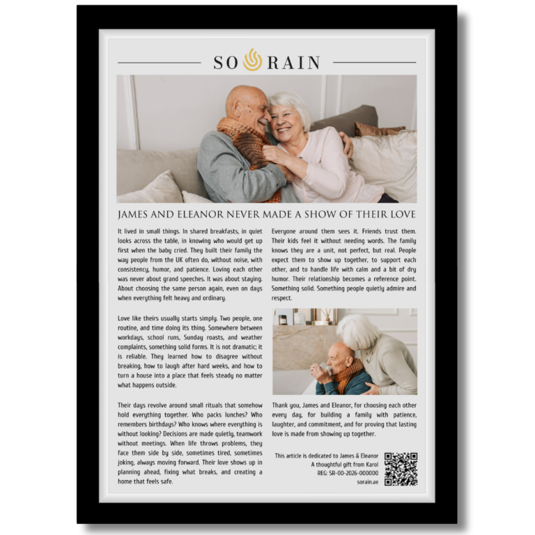 Gift for parents together: A framed recognition