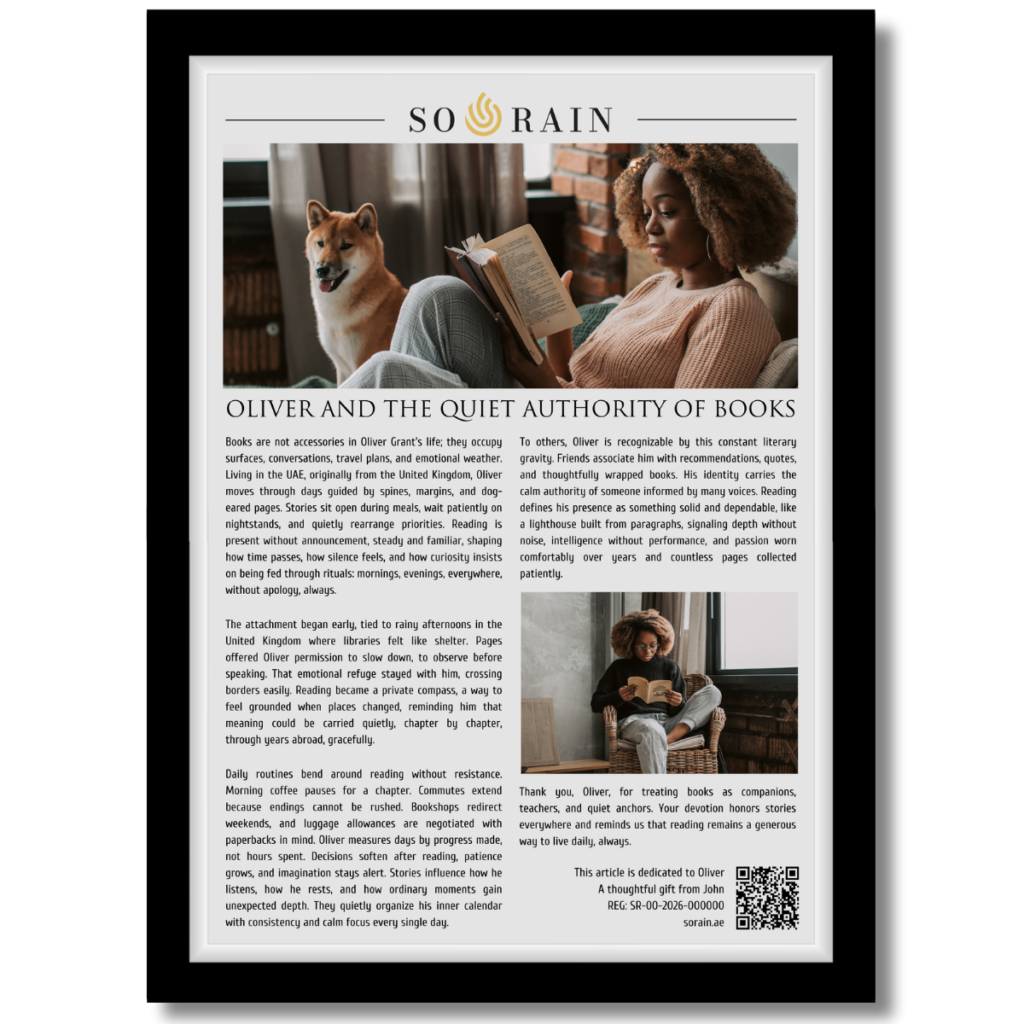 Gift for a Book Lover: A personalized framed article