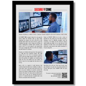 Corporate Gift for Security Guard: A framed recognition