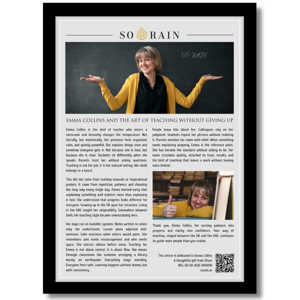 Gift for a Teacher: A framed recognition