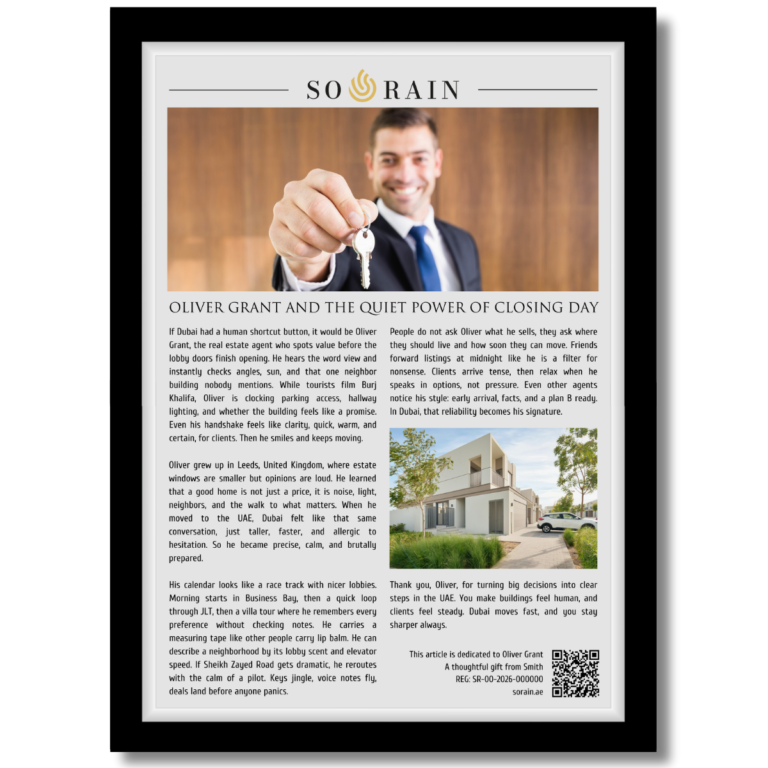 Gift for a Real Estate Agent: A framed recognition