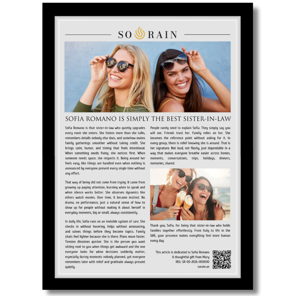 Gift for a Sister-in-Law: A framed recognition