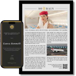 Gift for Flight attendant: A framed recognition