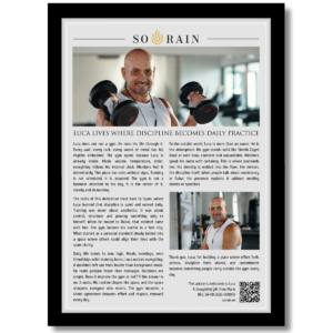 Gift for GYM owner: A personalized framed article