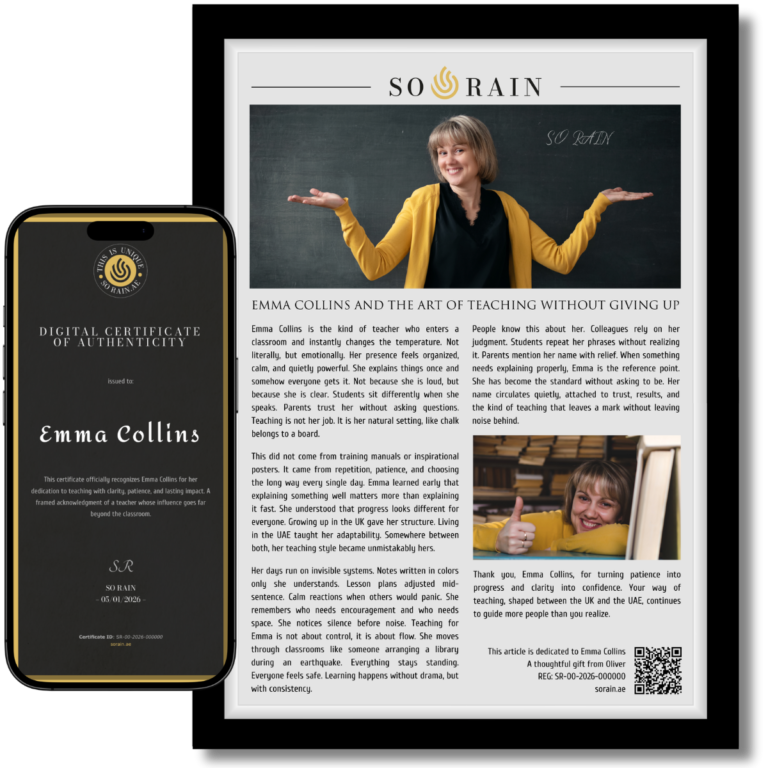 Gift for a Teacher: A framed recognition