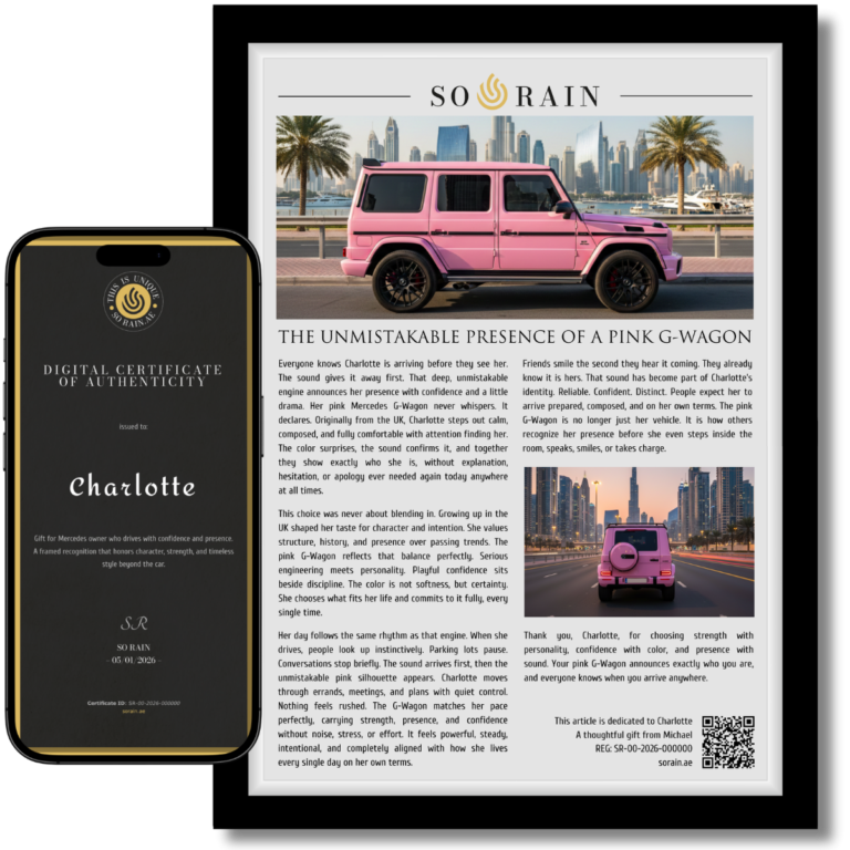 Gift for Mercedes Owner: A framed recognition