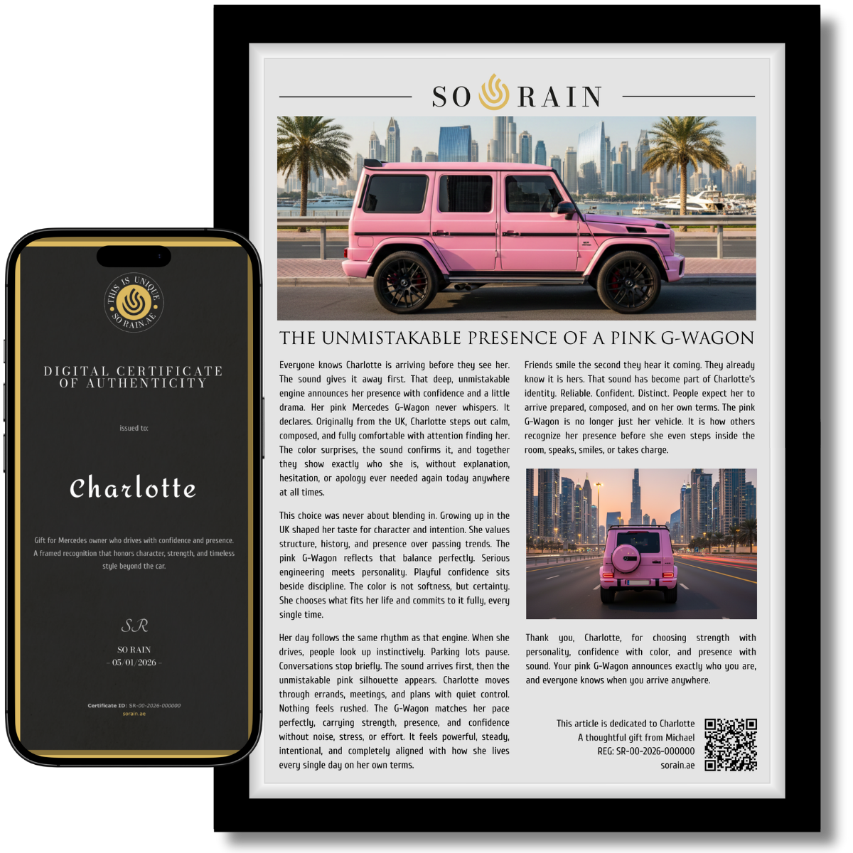 Gift for Mercedes Owner: A framed recognition