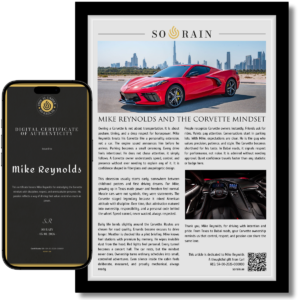 Gift for Corvette owner: A framed recognition