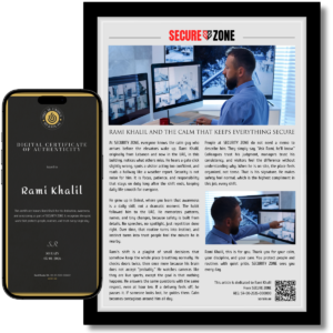 Corporate Gift for Security Guard: A framed recognition