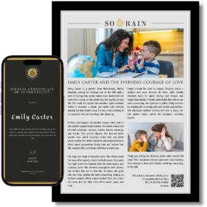 Gift for a Mother with an Autistic son: A framed recognition