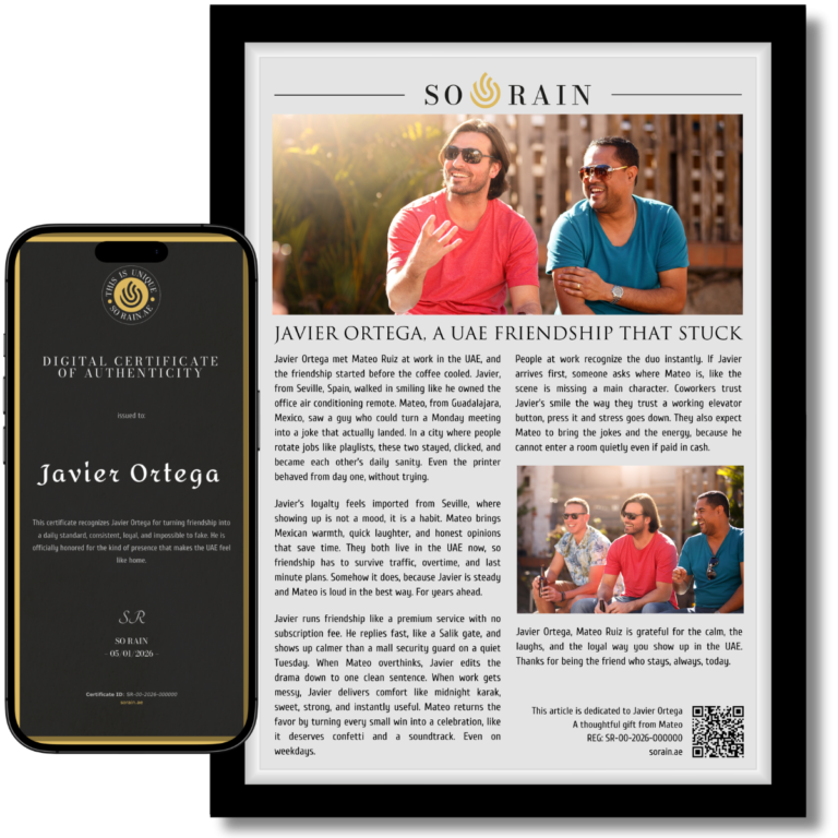 Gift for my best Friend: A framed recognition