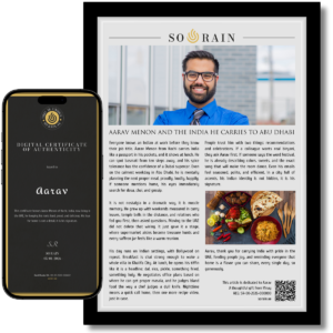 Gift for someone from India: A framed recognition