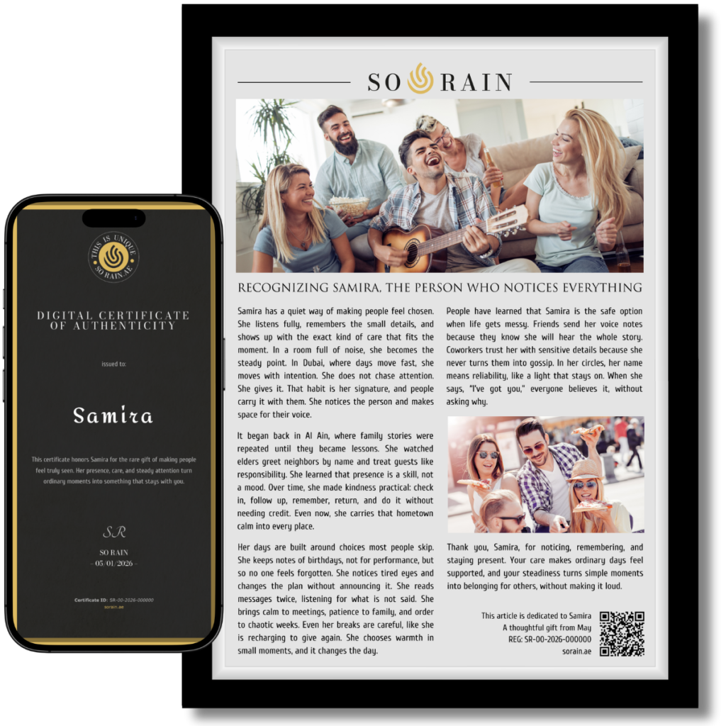 Gift for anyone: A framed recognition