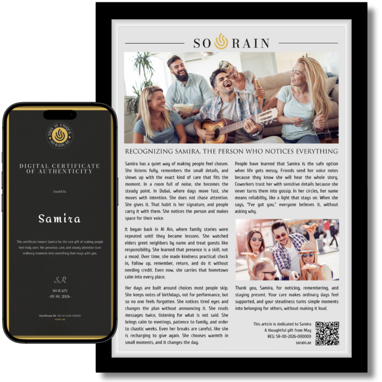 Gift for anyone: A framed recognition