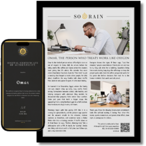 Gift for someone who Works a lot: A framed recognition