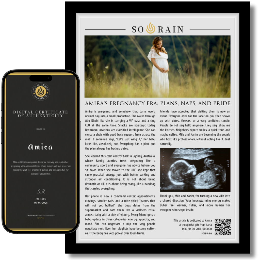 Gift for Pregnant Woman: A framed recognition