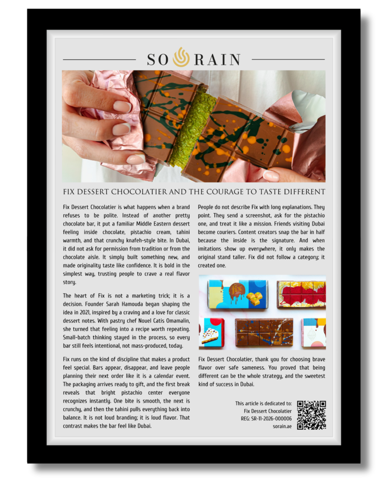 Fix Dessert Chocolatier and the courage to taste different