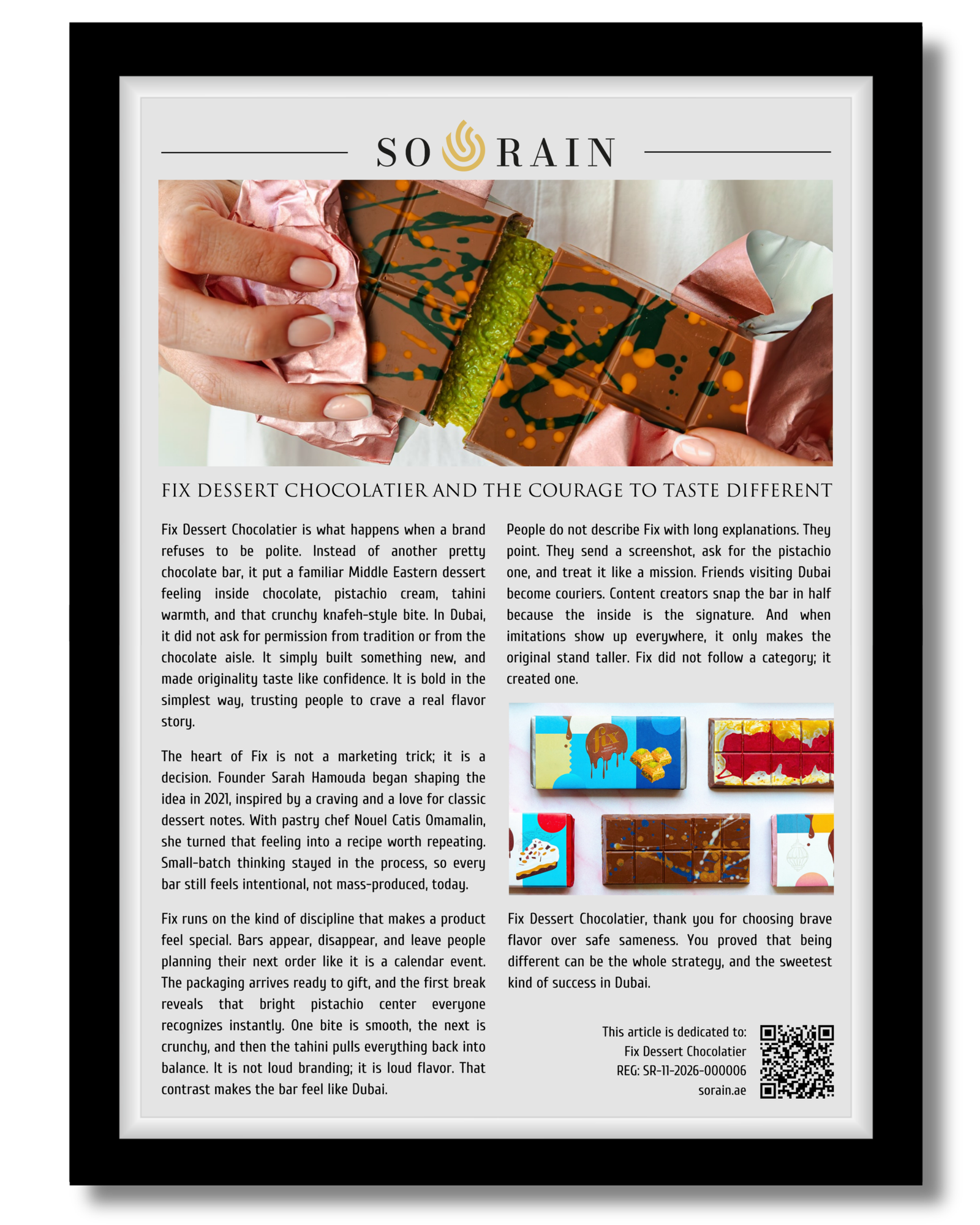 Fix Dessert Chocolatier and the courage to taste different